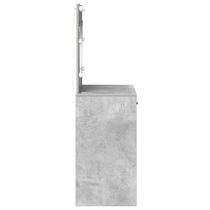 Sminkebord Betonggrå LED 78,5x41x135 cm