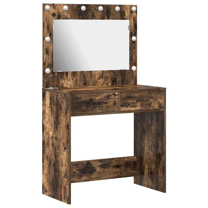 Sminkebord Røkt Eik LED 78.5x41x135 cm