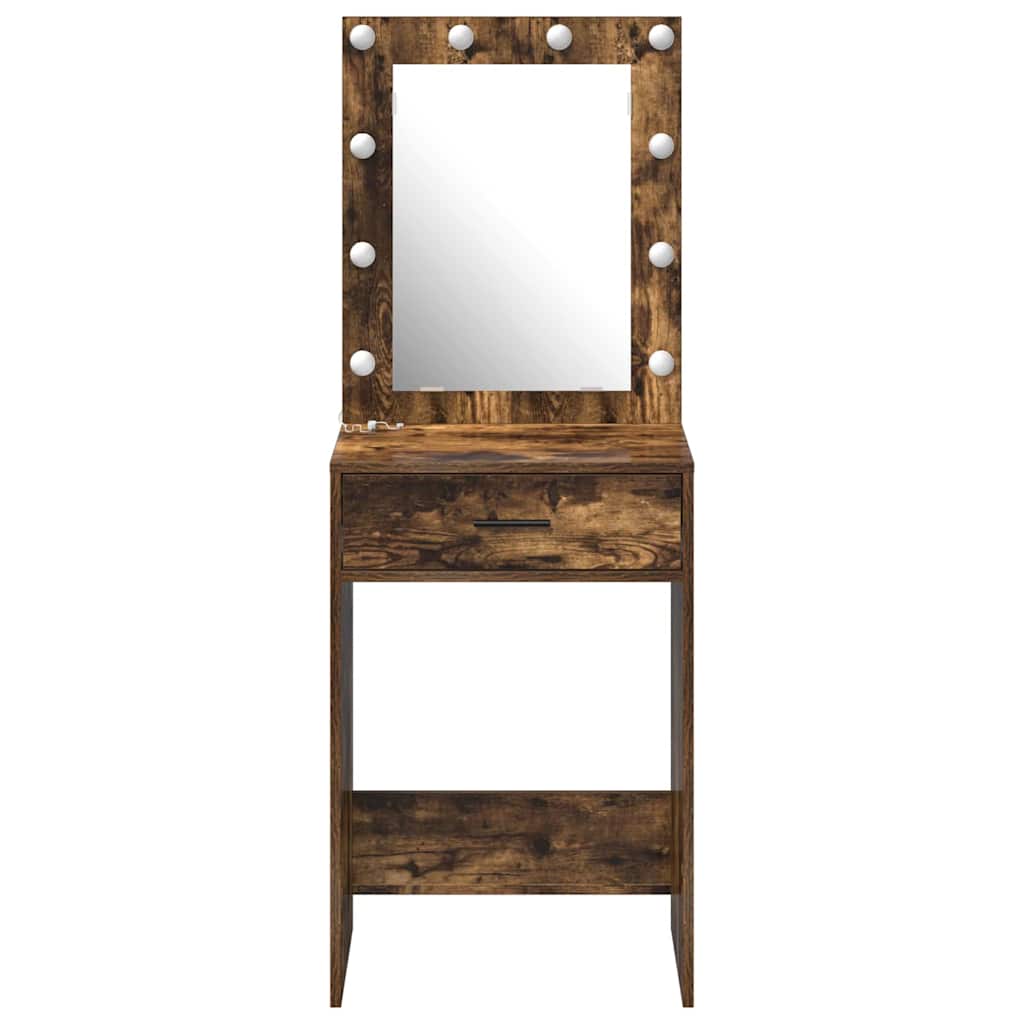 Sminkebord Røkt Eik LED 50x41x135 cm
