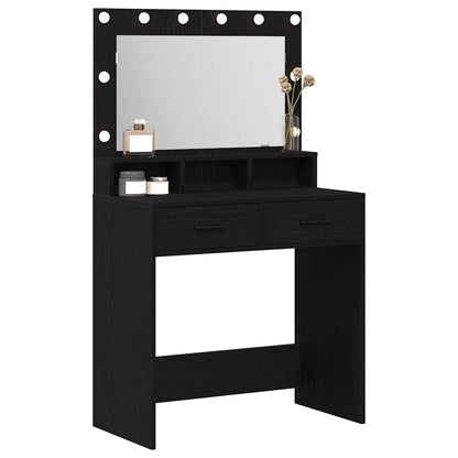 Sminkebord Svart Eik LED 79x41x135 cm