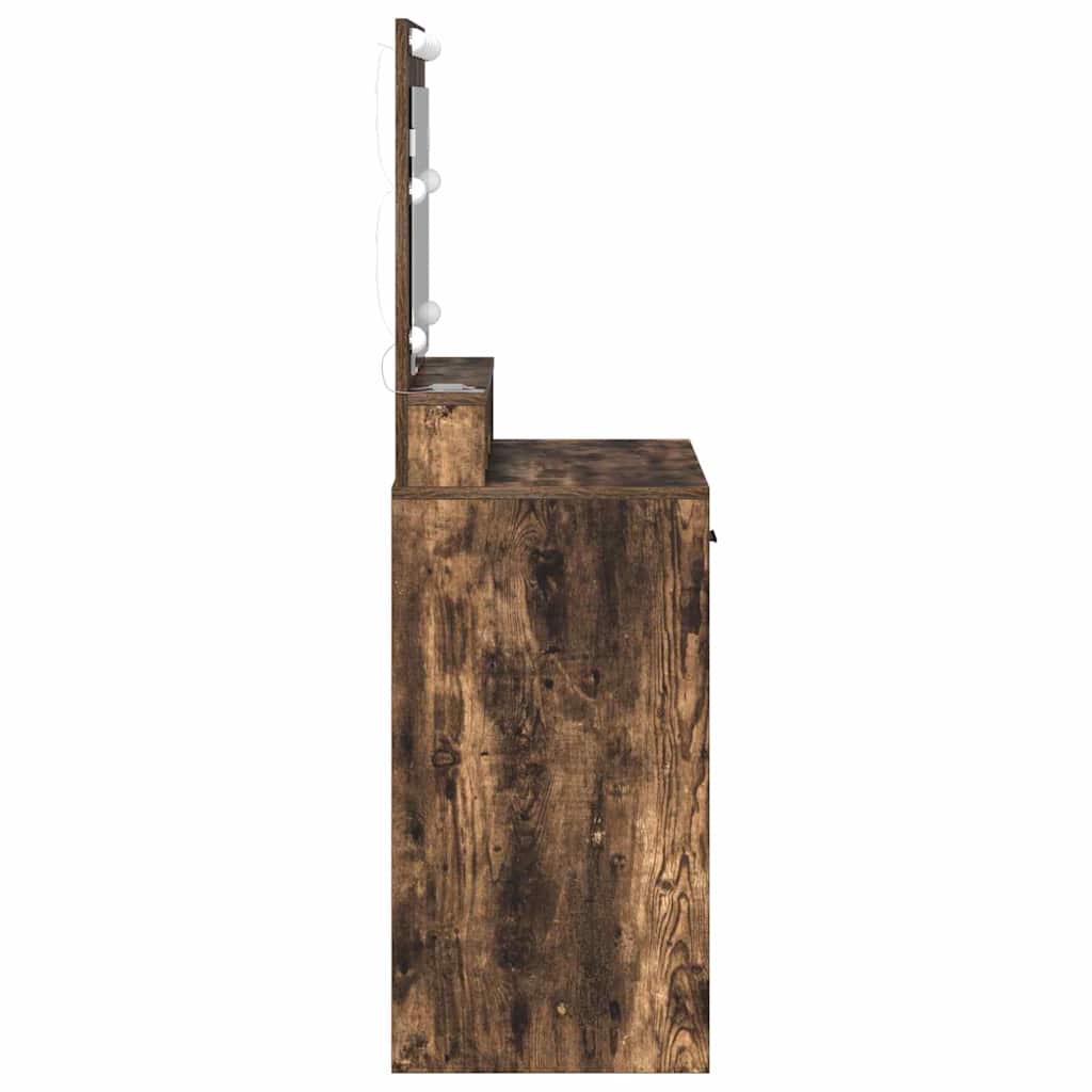 Sminkebord Røkt Eik LED 79x41x135 cm