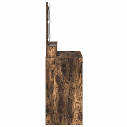 Sminkebord Røkt Eik LED 79x41x135 cm