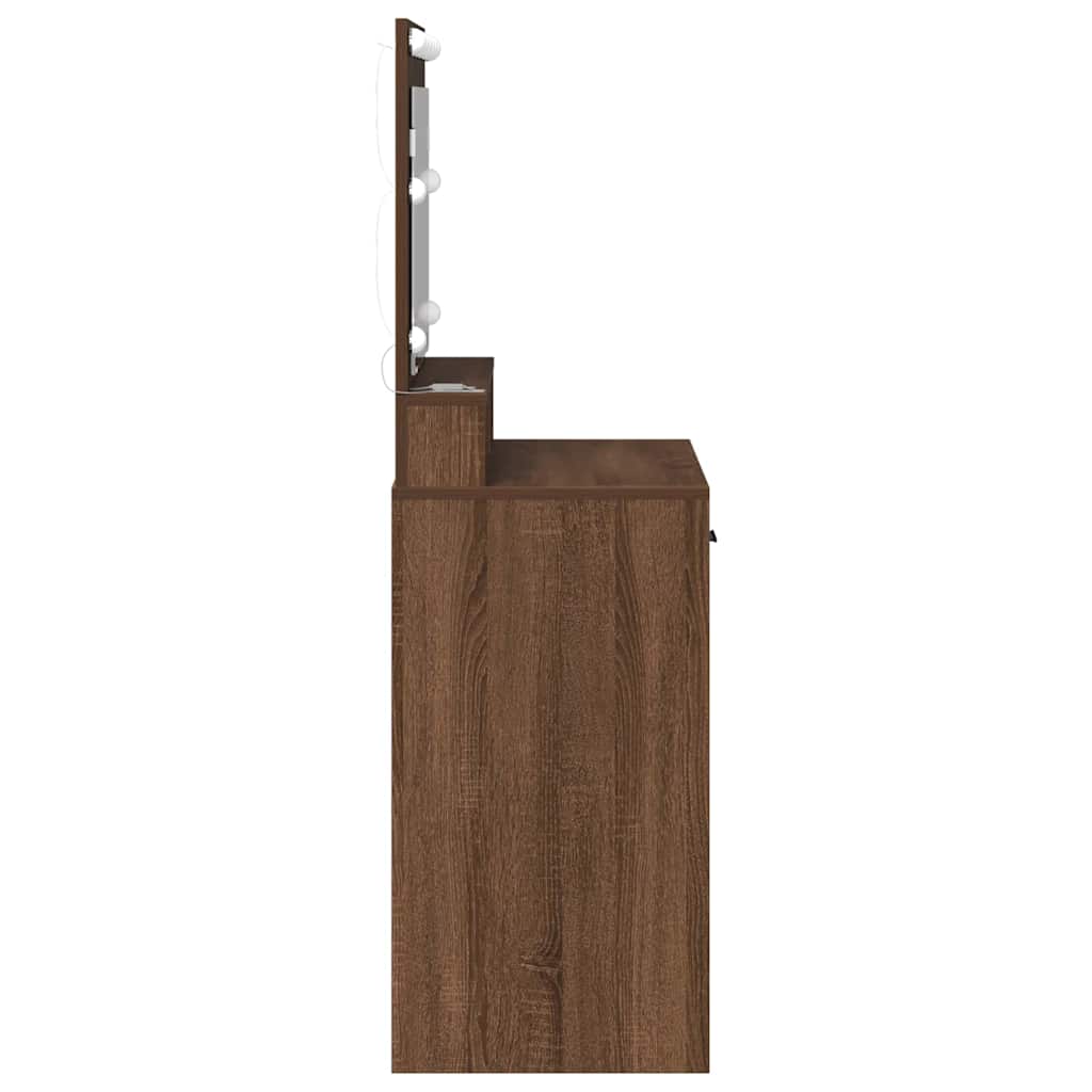 Sminkebord Brun Eik LED 79x41x135 cm