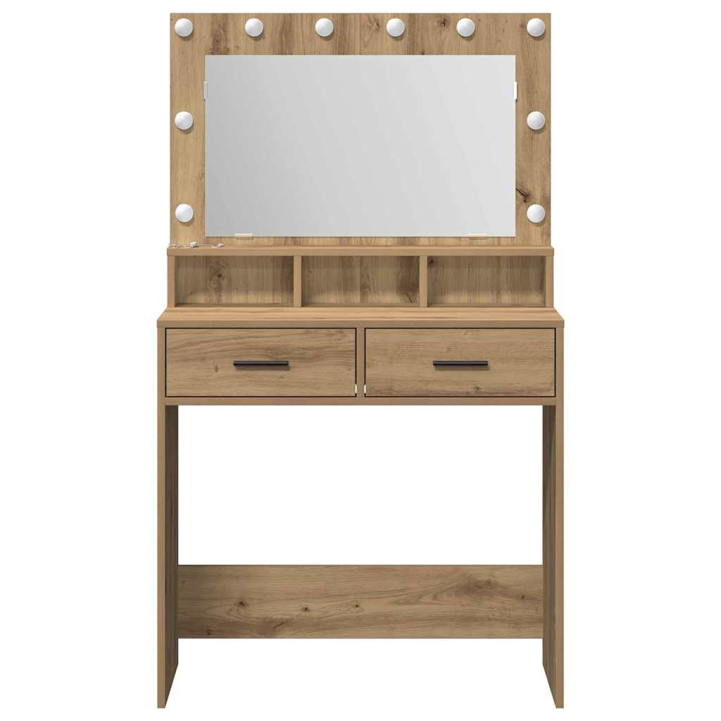Sminkebord Artisan Eik LED 79x41x135 cm