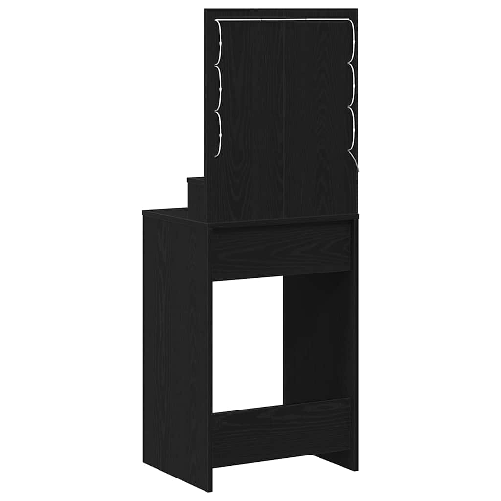 Sminkebord Svart Eik LED 50x41x135 cm