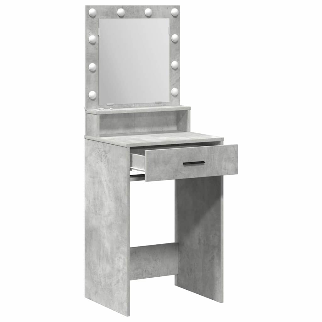 Sminkebord Betonggrå LED 50x41x135 cm