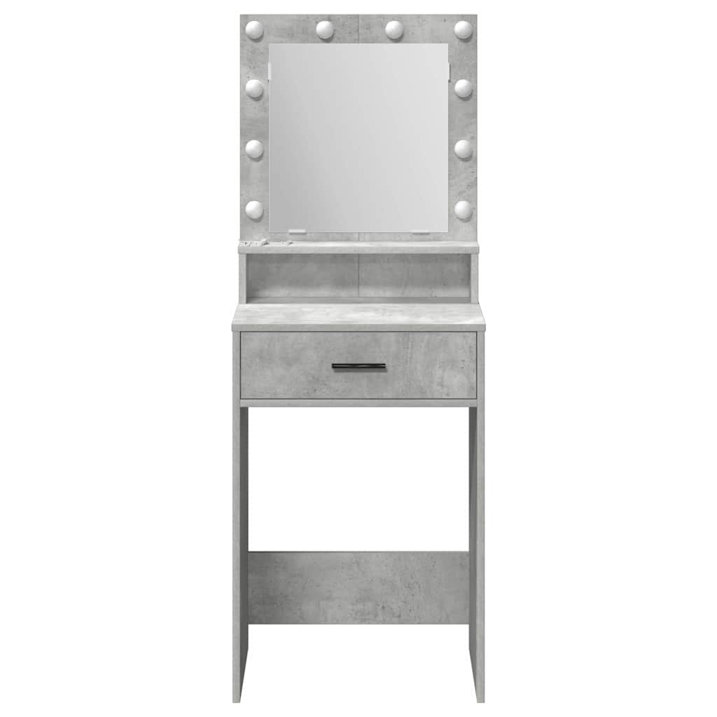 Sminkebord Betonggrå LED 50x41x135 cm