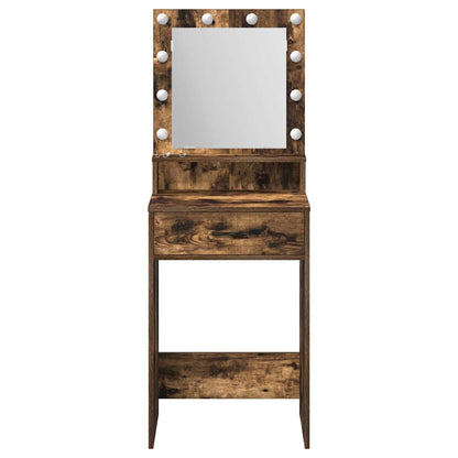Sminkebord Røkt Eik LED 50x41x135 cm