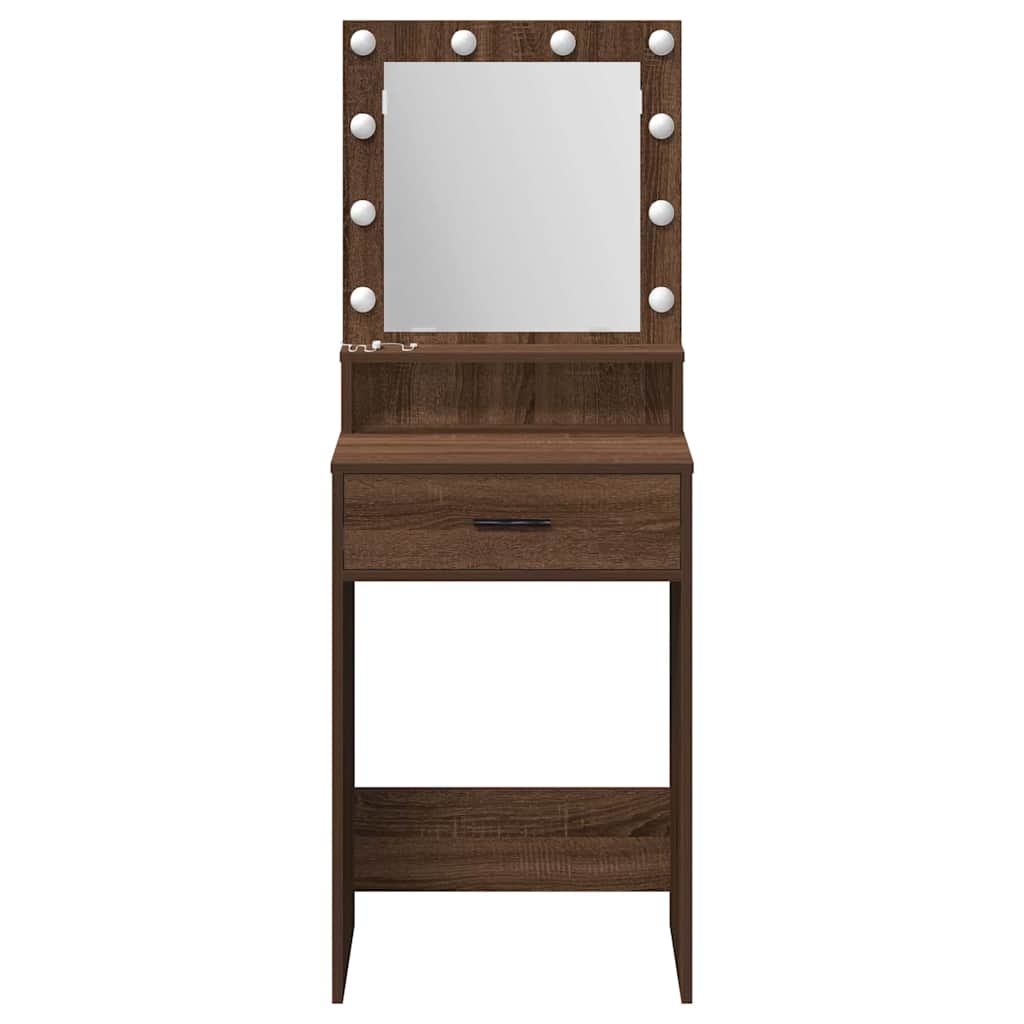 Sminkebord Brun Eik LED 50x41x135 cm