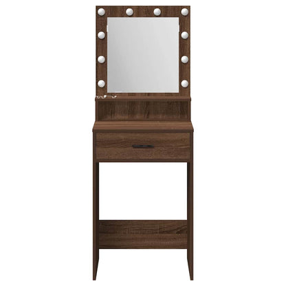 Sminkebord Brun Eik LED 50x41x135 cm