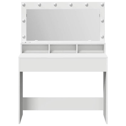 Sminkebord Hvit LED 100x41x135 cm
