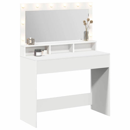 Sminkebord Hvit LED 100x41x135 cm