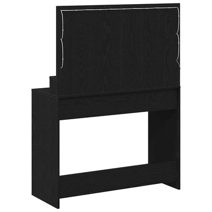 Sminkebord Svart Eik LED 100x41x135 cm