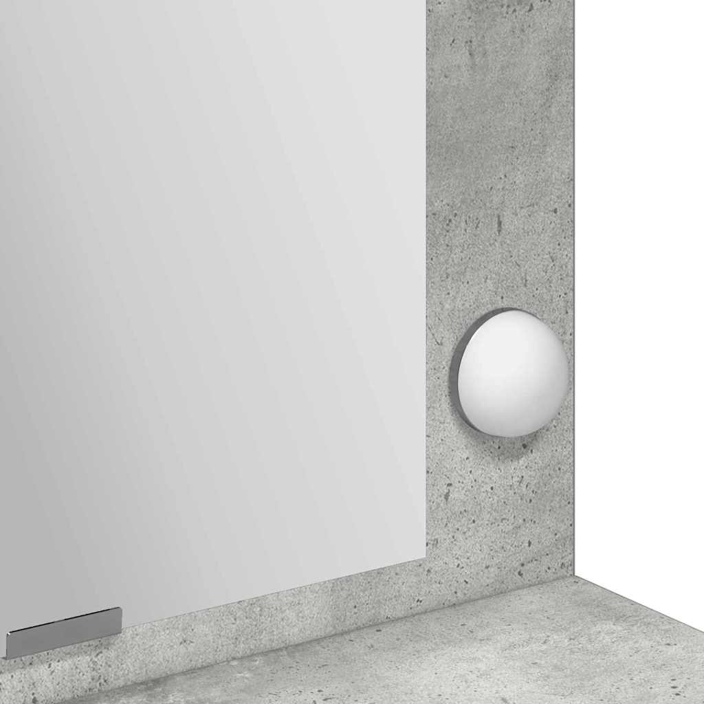 Sminkebord Betonggrå LED 100x41x135 cm