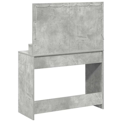 Sminkebord Betonggrå LED 100x41x135 cm