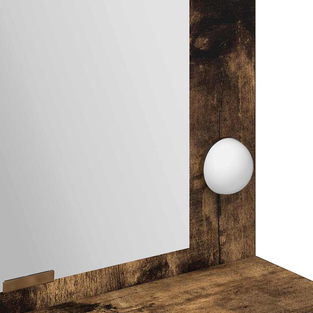 Sminkebord Røkt Eik LED 100x41x135 cm