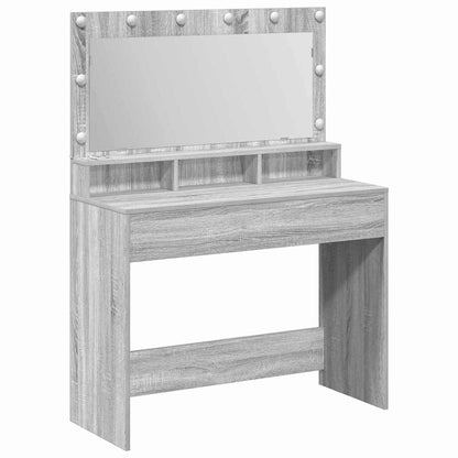 Sminkebord Sonoma Grå LED 100x41x135 cm