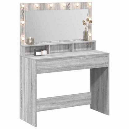 Sminkebord Sonoma Grå LED 100x41x135 cm