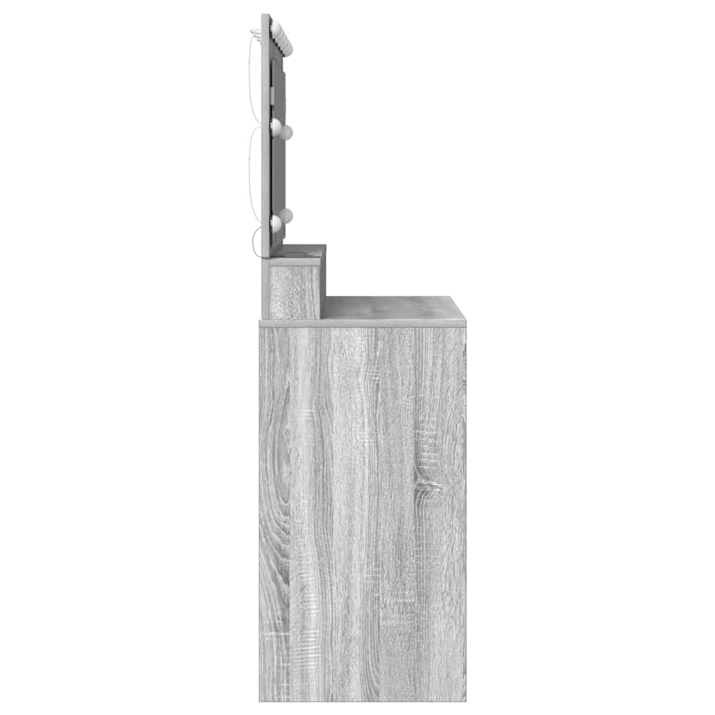 Sminkebord Sonoma Grå LED 100x41x135 cm