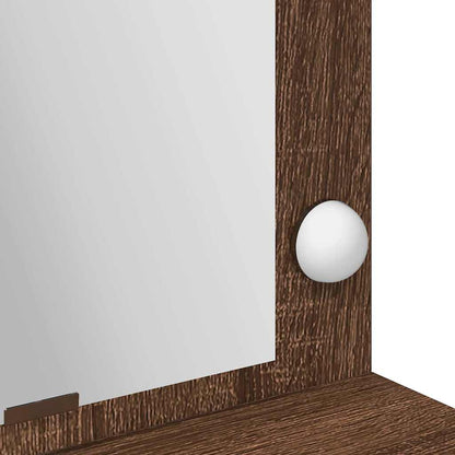 Sminkebord Brun Eik LED 100x41x135 cm