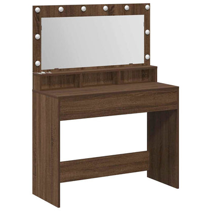 Sminkebord Brun Eik LED 100x41x135 cm