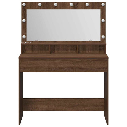 Sminkebord Brun Eik LED 100x41x135 cm