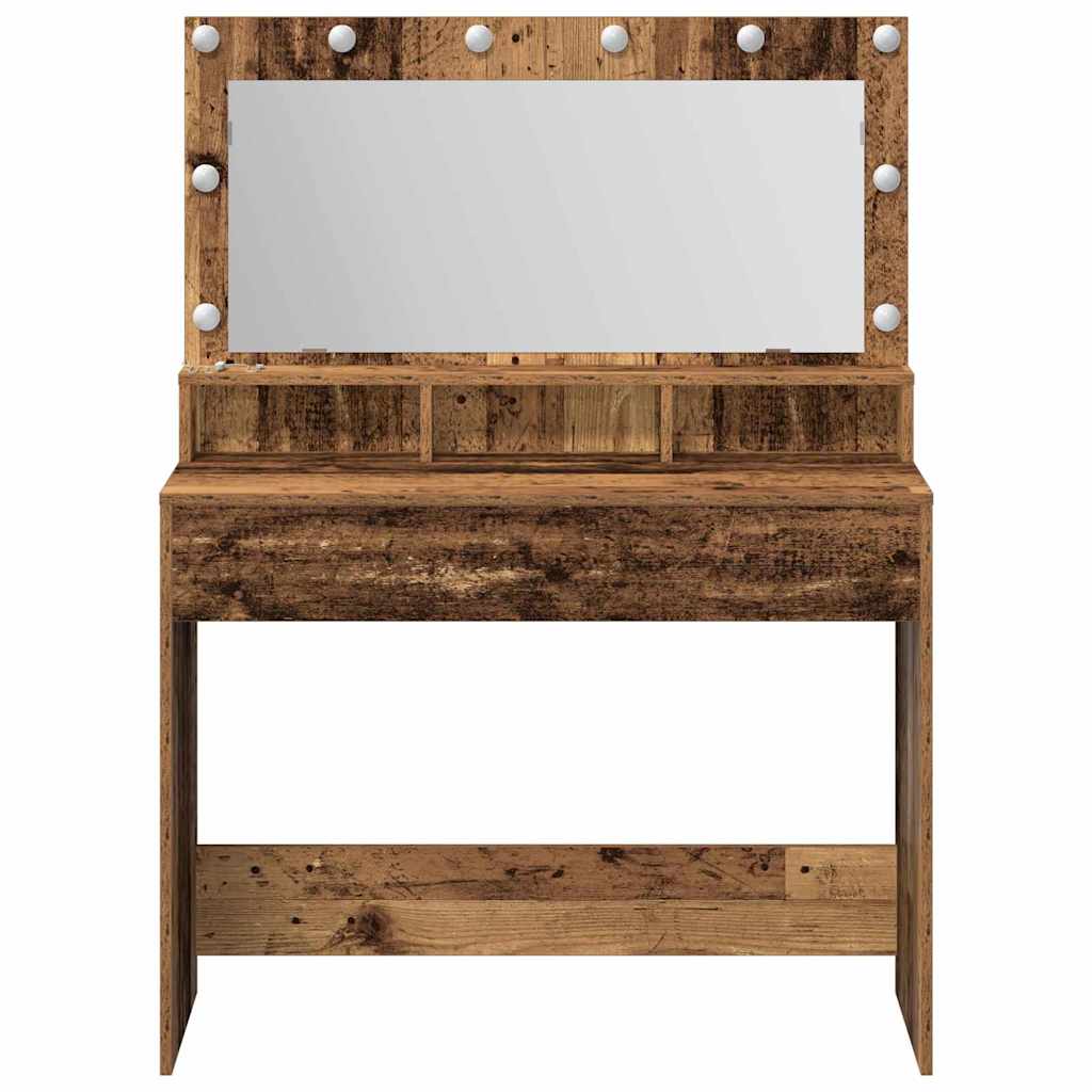 Sminkebord Gammelt Tre LED 100x41x135 cm