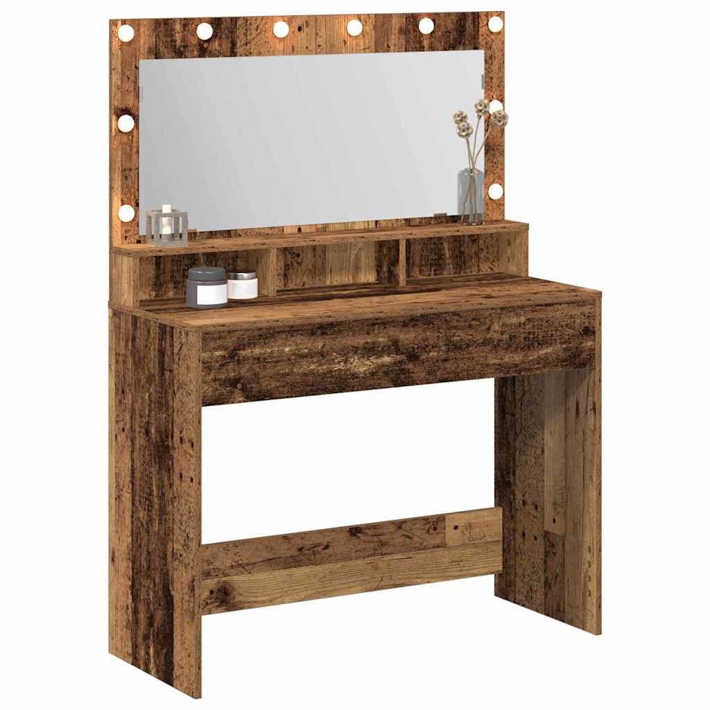 Sminkebord Gammelt Tre LED 100x41x135 cm