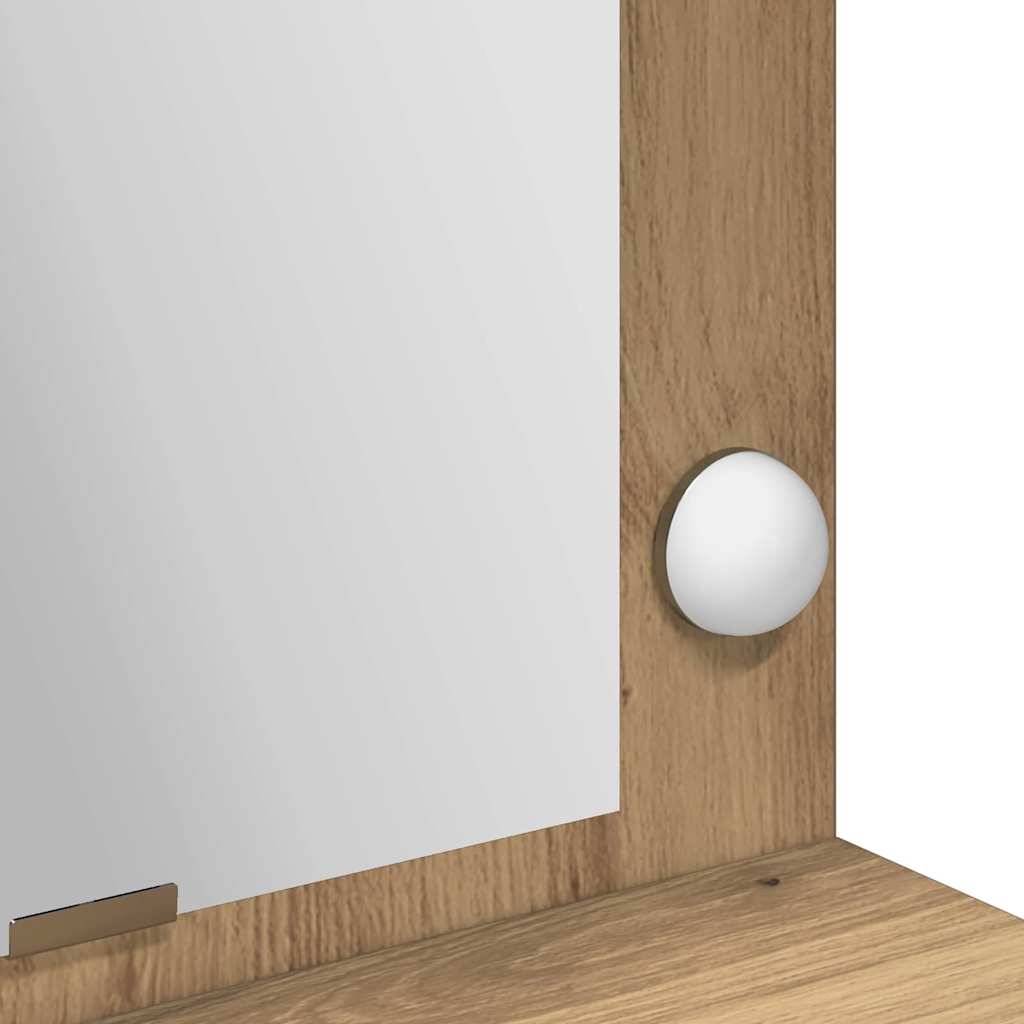 Sminkebord Artisan Eik LED 100x41x135 cm