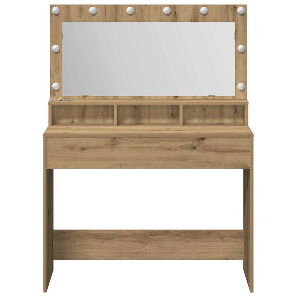 Sminkebord Artisan Eik LED 100x41x135 cm
