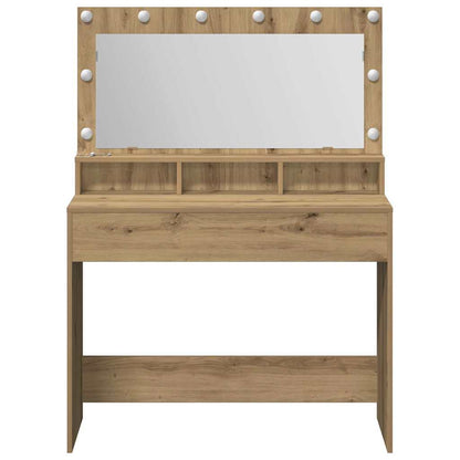 Sminkebord Artisan Eik LED 100x41x135 cm