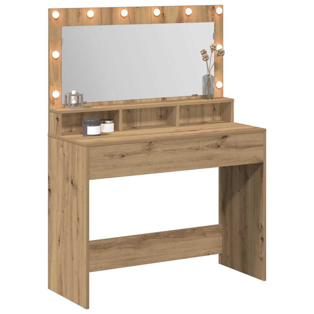 Sminkebord Artisan Eik LED 100x41x135 cm