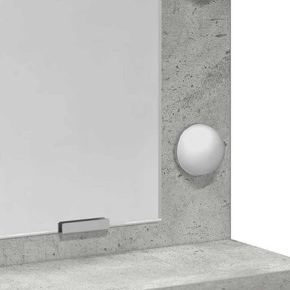 Sminkebord Betonggrå LED 79x41x135 cm