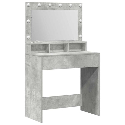 Sminkebord Betonggrå LED 79x41x135 cm