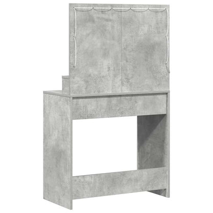 Sminkebord Betonggrå LED 79x41x135 cm