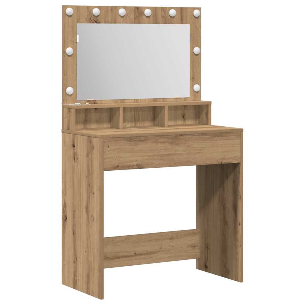 Sminkebord Artisan Eik LED 79x41x135 cm