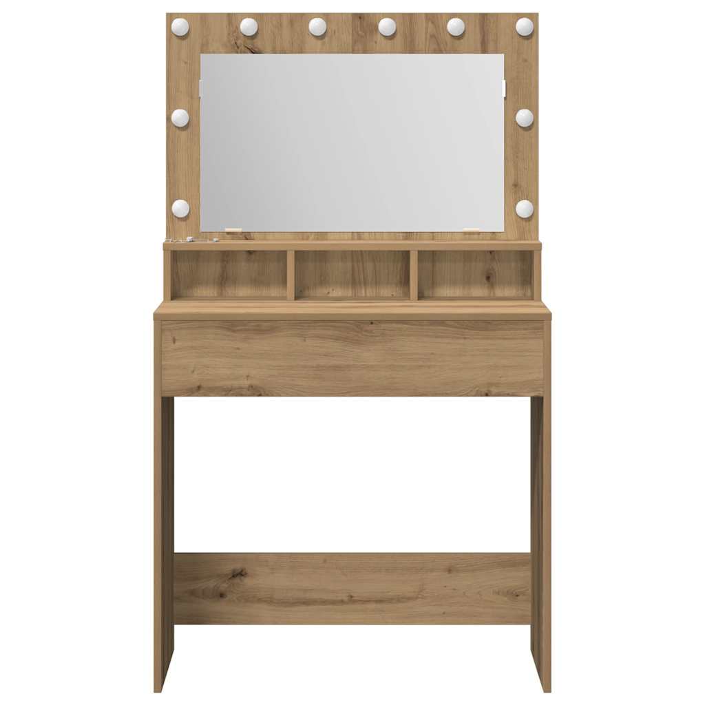 Sminkebord Artisan Eik LED 79x41x135 cm