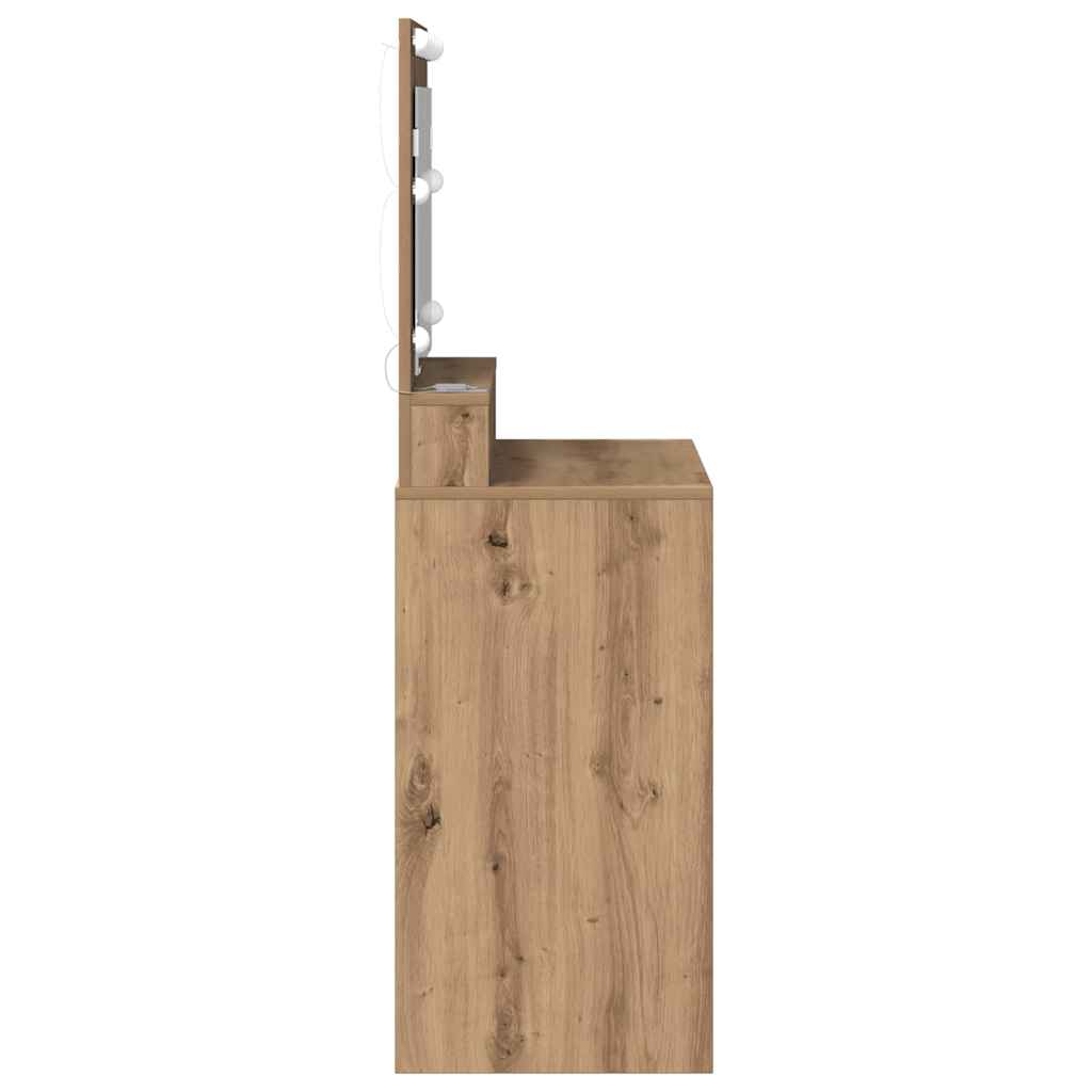 Sminkebord Artisan Eik LED 79x41x135 cm