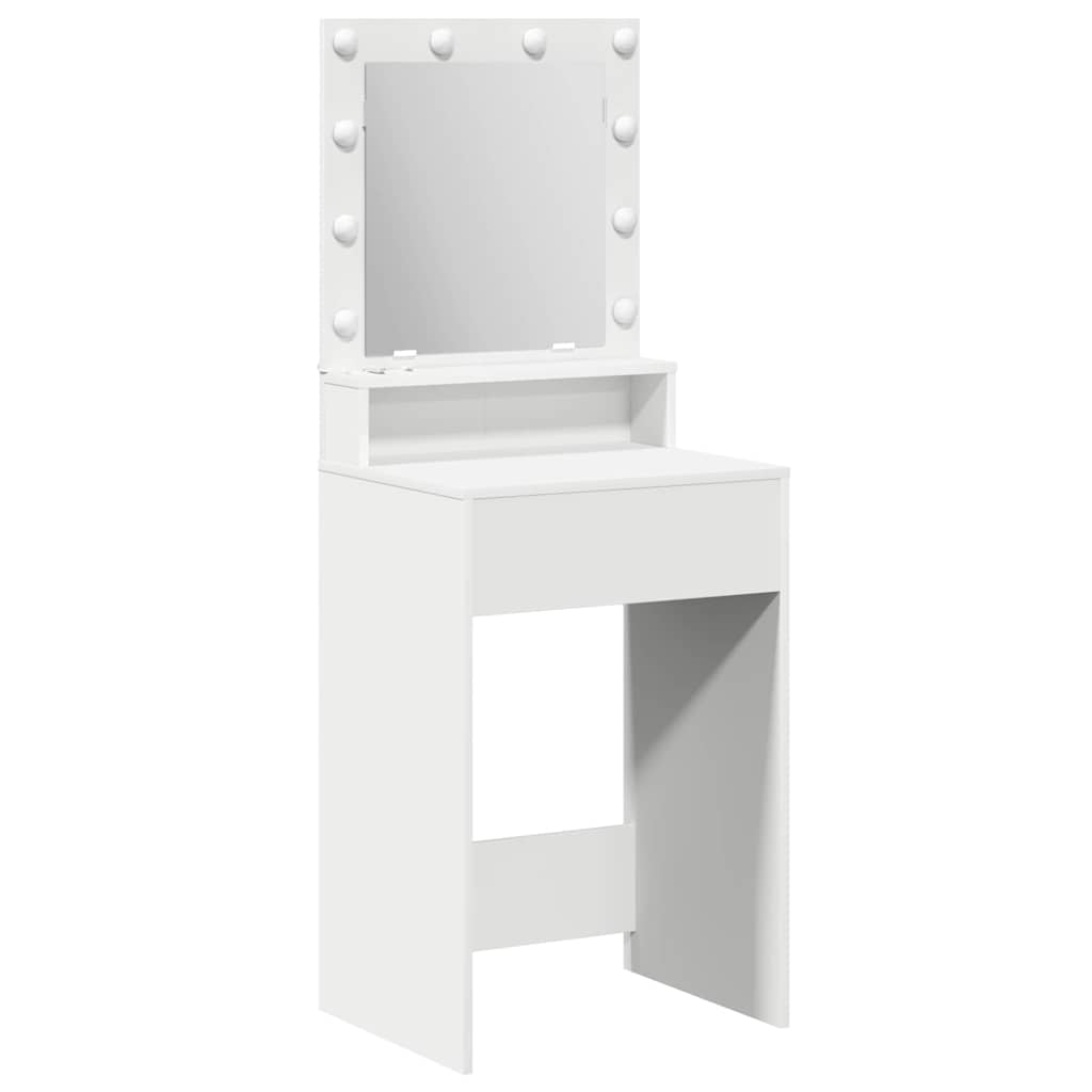 Sminkebord Hvit LED 50x41x135 cm