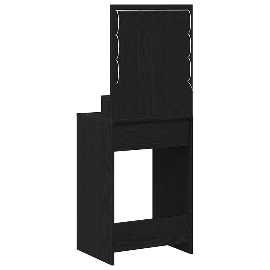Sminkebord Svart Eik LED 50x41x135 cm