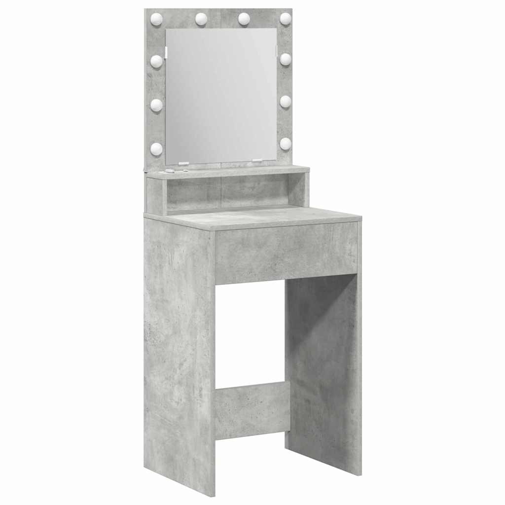 Sminkebord Betonggrå LED 50x41x135 cm