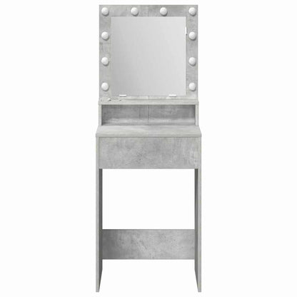 Sminkebord Betonggrå LED 50x41x135 cm
