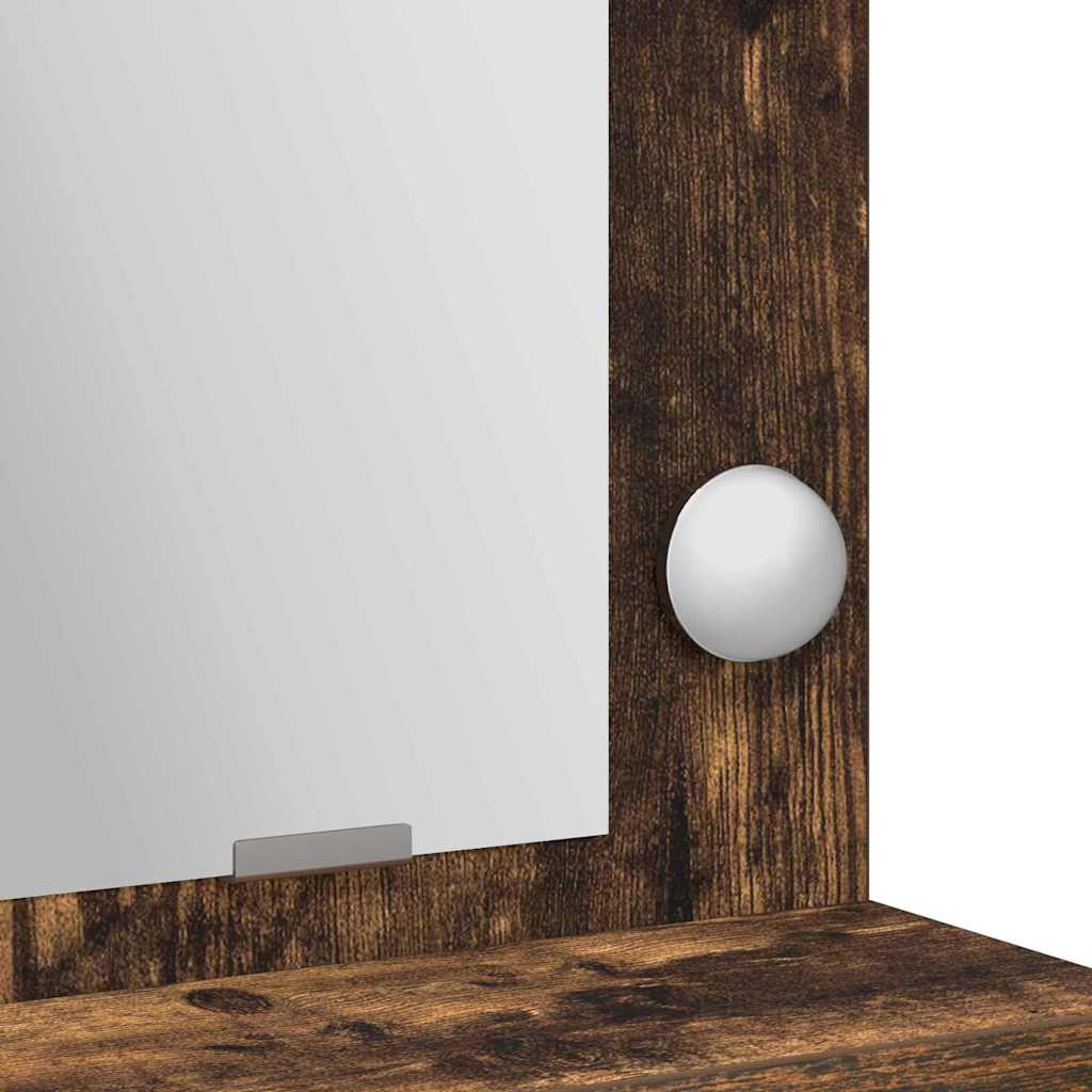 Sminkebord Røkt Eik LED 50x41x135 cm