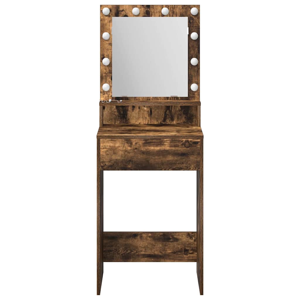 Sminkebord Røkt Eik LED 50x41x135 cm