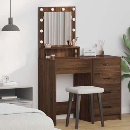 Sminkebord Brun Eik LED 50x41x135 cm