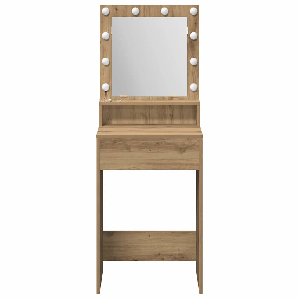 Sminkebord Artisan Eik LED 50x41x135 cm