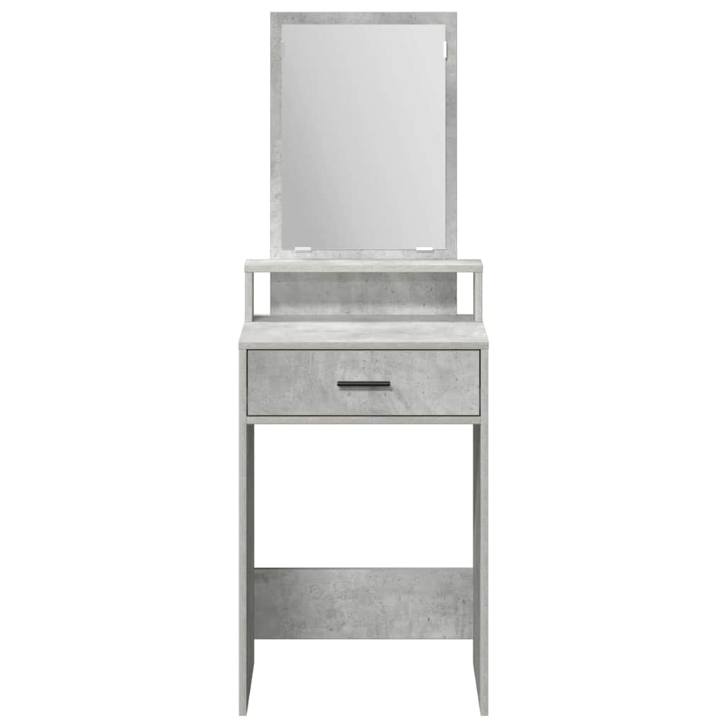 Sminkebord Betonggrå skuffer 50x41x140 cm