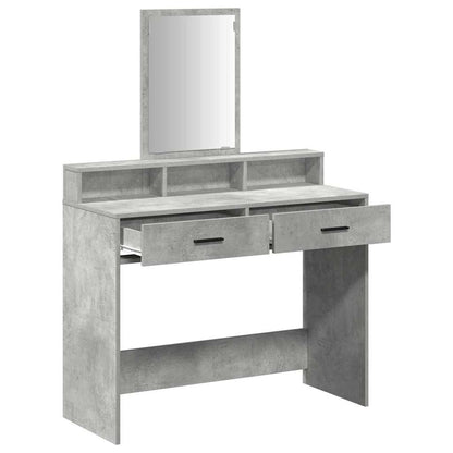 Sminkebord Betonggrå skuffer 100x41x140 cm