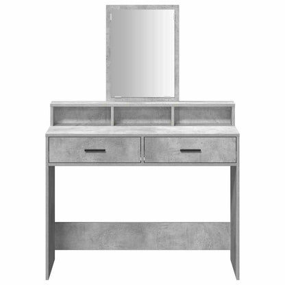 Sminkebord Betonggrå skuffer 100x41x140 cm