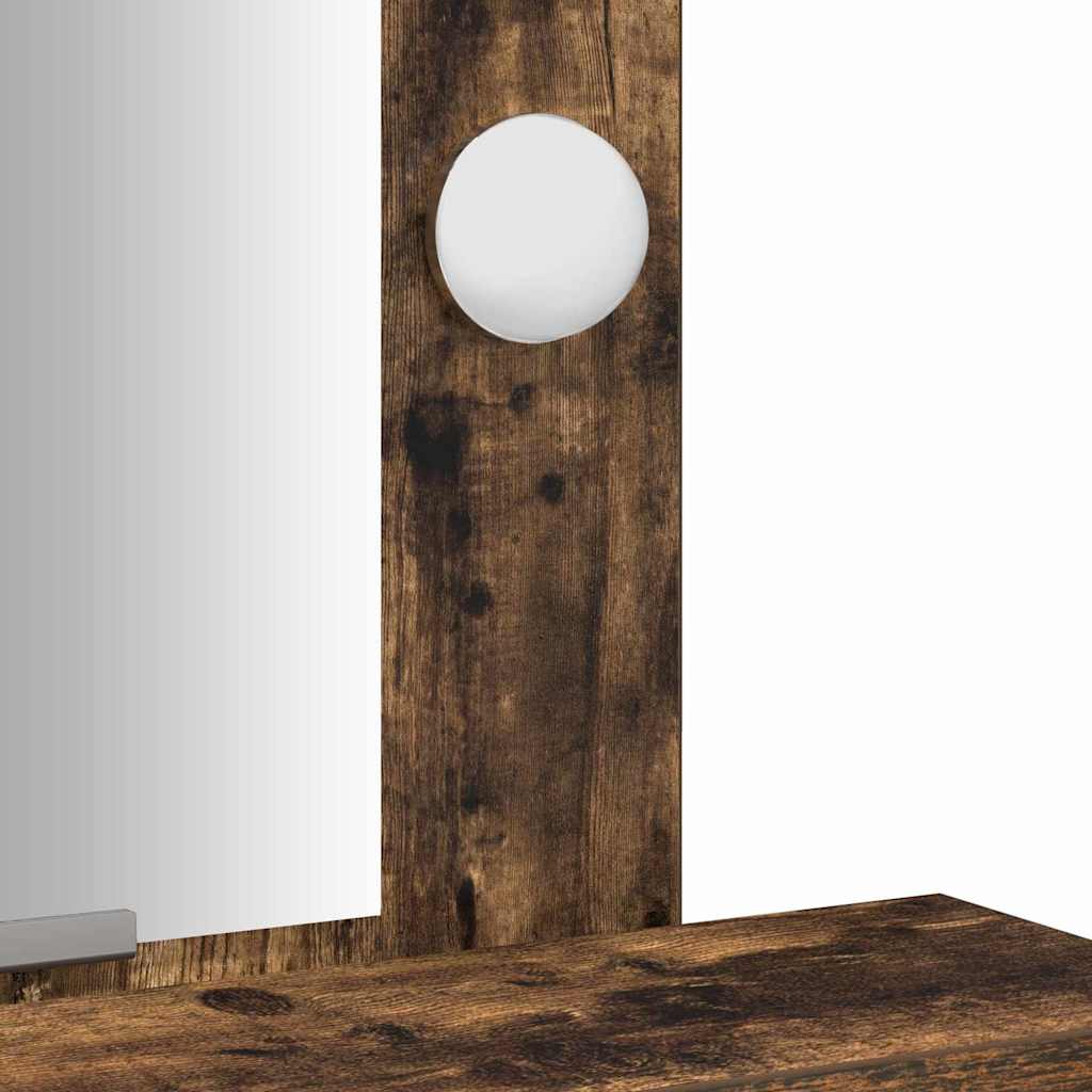 Sminkebord Røkt Eik LED 50x41x140 cm